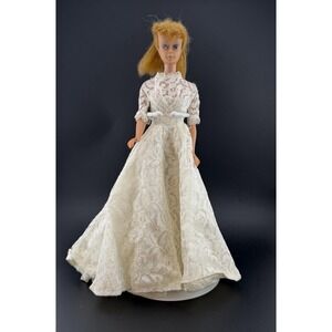 Vintage 1960's Barbie Clone  Lace Bridal Gown Original Snaps GOWN ONLY